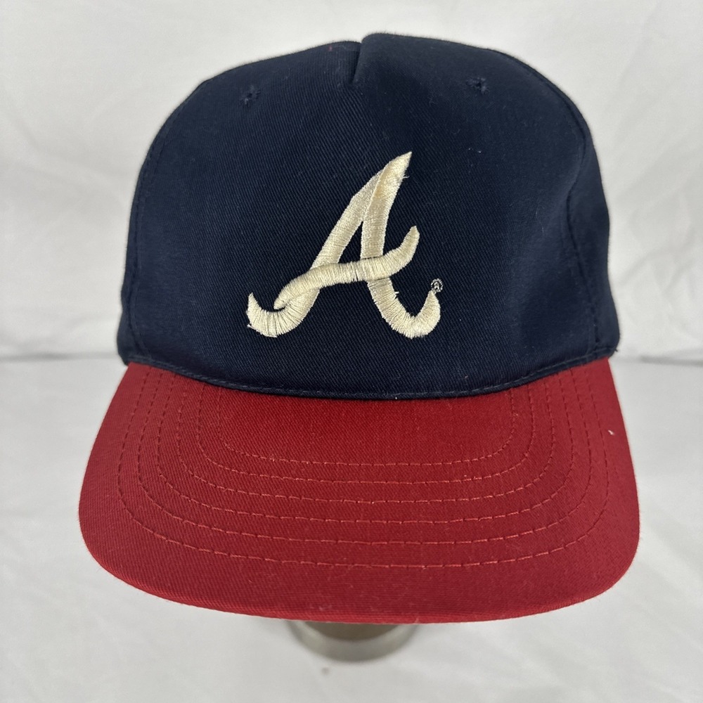 Vintage Atlants Braves Hat Cap Snap Back Blue Red Graham Caps MLB Baseball USA